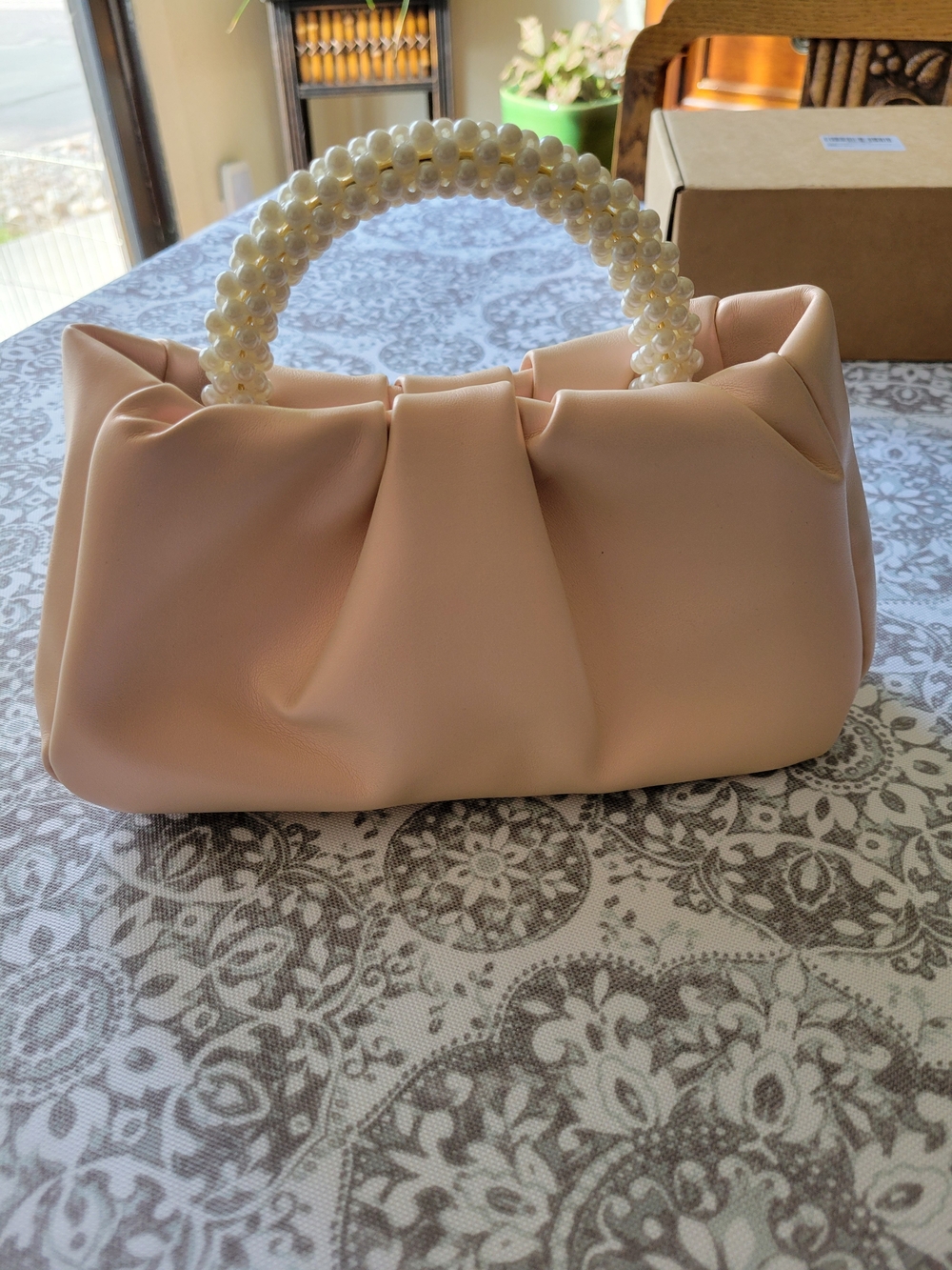 Pearl Handle Pink Women’s Handbag